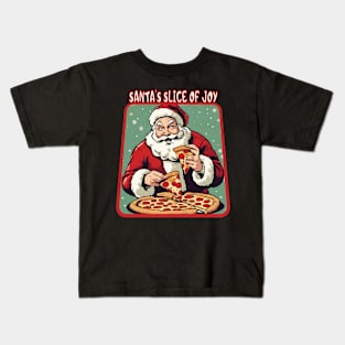 Santa Claus eat pizza Kids T-Shirt